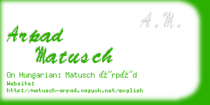 arpad matusch business card